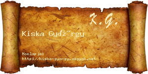 Kiska György névjegykártya