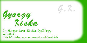 gyorgy kiska business card